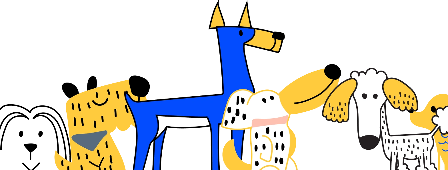 Happy pets illustration